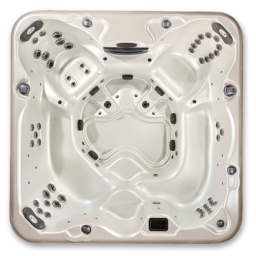 Arcadia Luxury Hot Tub – 7-Person Spa with Dual Captain’s Chairs & Open Footwell, 8' Design